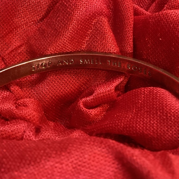 Kate Spade Stop and Smell The Roses Gold Bangle Bracelet - Picture 3 of 5